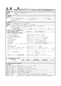 加 藤 寛（かとう ひろし） 職名：教授 所属：発達教育