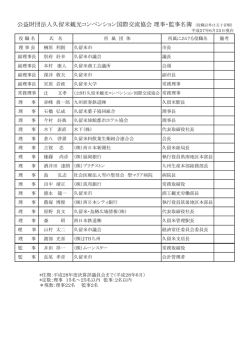 公益財団法人久留米観光コンベンション国際交流協会 理事・監事名簿