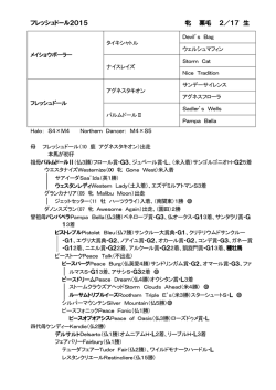 フレッシュドール2015 牝 栗毛 2／17 生