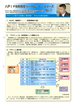 デザインに関する保護は、著作権？それとも意匠登録？