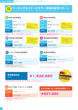 ワーキングホリデーで1年間の全体費用について
