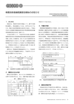 検査技術者継続講習会開始のお知らせ