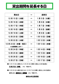 貸出期間を延長する日