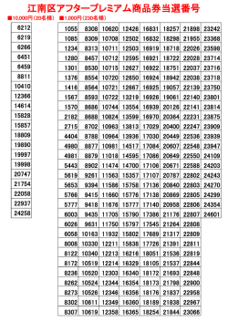 江南区アフタープレミアム（当選番号1）
