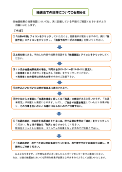 抽選会終了後の当落確認及び、その手順について