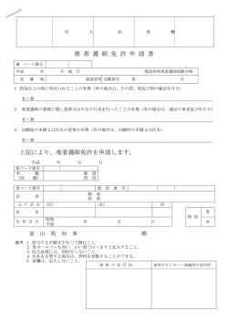 准 看 護 師 免 許 申 請 書 上記により、准看護師免許を申請します。