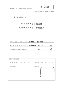 記入例 （表紙・共通・計画）