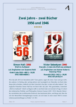 Zwei Jahre – zwei Bücher: 1956 und 1946