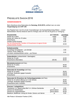 Preiseliste 2016