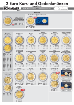 2 Euro Kurs- und Gedenkmünzen