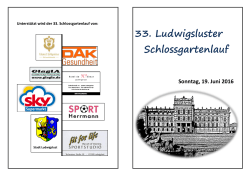Ausschreibung 2016 - 33. Schlossgartenlauf