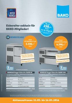 INTERNORGA-Flyer HOSHIZAKI Gefunden auf Seite B&Auml;KO
