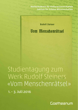 Studientagung zum Werk Rudolf Steiners «Vom