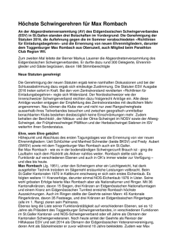 H&ouml;chste Schwingerehren f&uuml;r Max Rombach