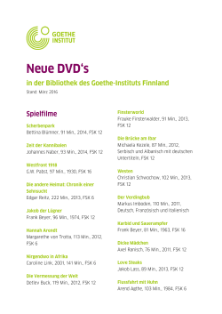 Neue DVD`s - Goethe
