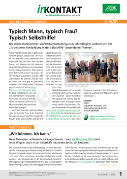 AOK Nordost - inKONTAKT der Selbsthilfe Newsletter der AOK