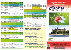 Tagesfahrten 2016 - Monikas Busreisen