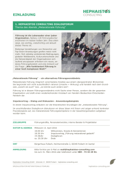 Einladung - Hephaistos Consulting