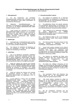 Einkaufsbedingungen - Wemas Absperrtechnik GmbH