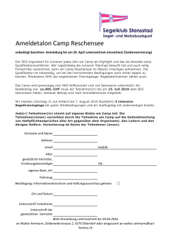 Ameldetalon Camp Reschensee - SKS