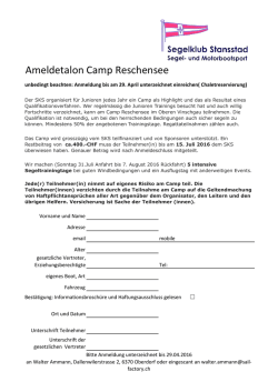 Ameldetalon Camp Reschensee - SKS