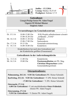 Veranstaltungen ab 13.3.2016 - Evangelische Gemeinde Salzburg