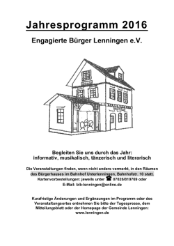 Jahresprogramm 2016