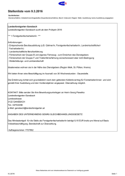 Stellenliste vom 9.3.2016 - NetTeam Internet & Intranet