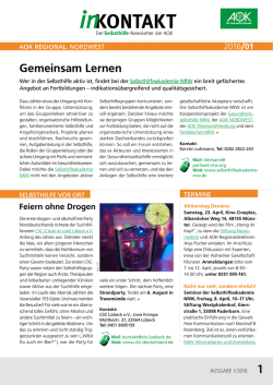 AOK NORDWEST - inKONTAKT der Selbsthilfe Newsletter der AOK