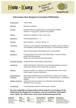 Information &uuml;ber Bangkirai Gartenholz Riffelbohlen