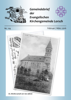 Gemeindebrief 119 Feb/Mär - in der evangelischen Kirche Lorsch