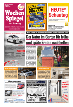 HEUTE* Schautag - Wochenspiegel am Sonntag