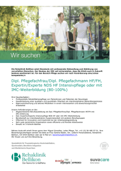 Dipl. Pflegefachfrau/Dipl. Pflegefachmann HF/FH, Expertin