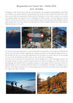 Bergwandern am Comer See – Herbst 2016 - TU