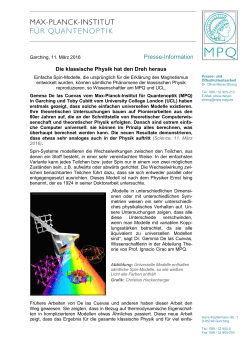 Presse und Öffentlichkeitsarbeit - Max Planck Institut für Quantenoptik