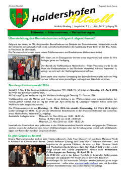 Hinweise - Informationen