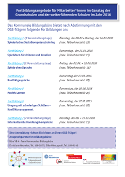 Das Kommunale Bildungsbüro bietet nach