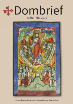 Dombrief M&auml;rz bis Mai 2016