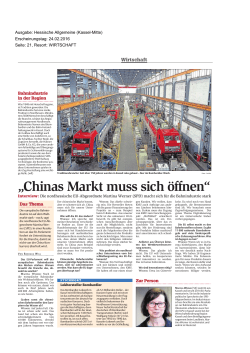 Interview zum Bahnbericht - HNA vom 24.02.2016