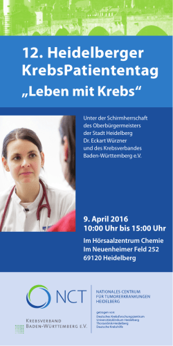 Patiententag 2016 Heidelberg - Selbsthilfe Krebs Geislingen