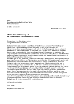 Herrn Oberb&uuml;rgermeister Burkhard Mast