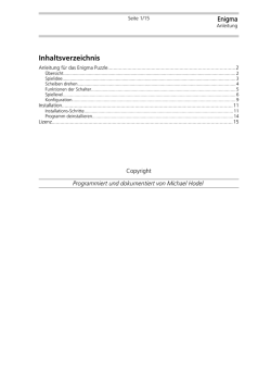 Inhaltsverzeichnis