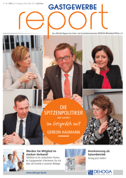 im Gespr&auml;ch mit - GASTGEWERBE REPORT