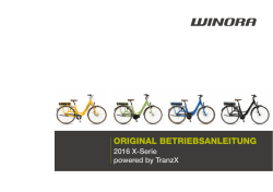 Winora TranzX Betriebsanleitung - elektrofahrrad