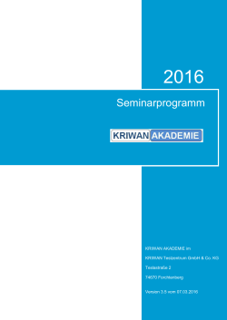 Seminarprogramm 2016 zum