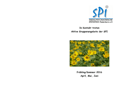 In Kontakt treten Aktive Gruppenangebote der SPI Fr&uuml;hling/Sommer