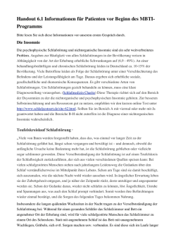 Info Vorgespräch MBTI Schlafstörung