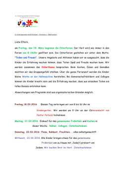Elterninfo osterferien 2016 - Ev. Kindertagesstätte Schloß
