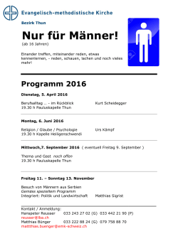 weitere Infos und Programm - EMK Thun / Heiligenschwendi