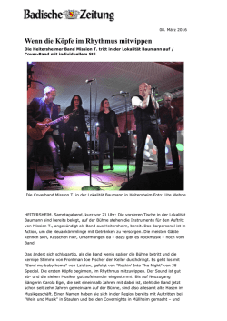 Besprechung Konzert Lokalität Baummann Heitersheim